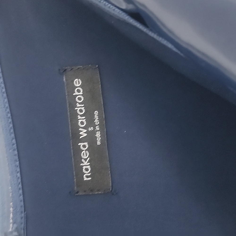 Naked Wardrobe Vinyle Navy Tube Dress - Picture 3 of 4